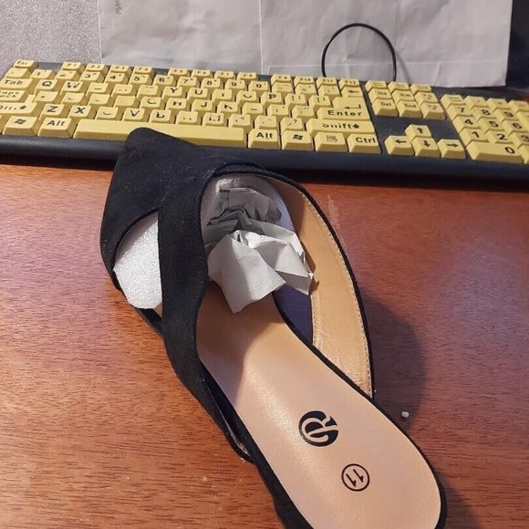 Rekayla Women’s Mules Closed Pointed Toe Backless Loafer Black Sz11 Worn Once - Picture 2 of 6